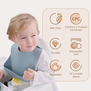 Moonkie Silicone Baby Bibs – Waterproof, BPA-Free Feeding Bibs (2-Pack)