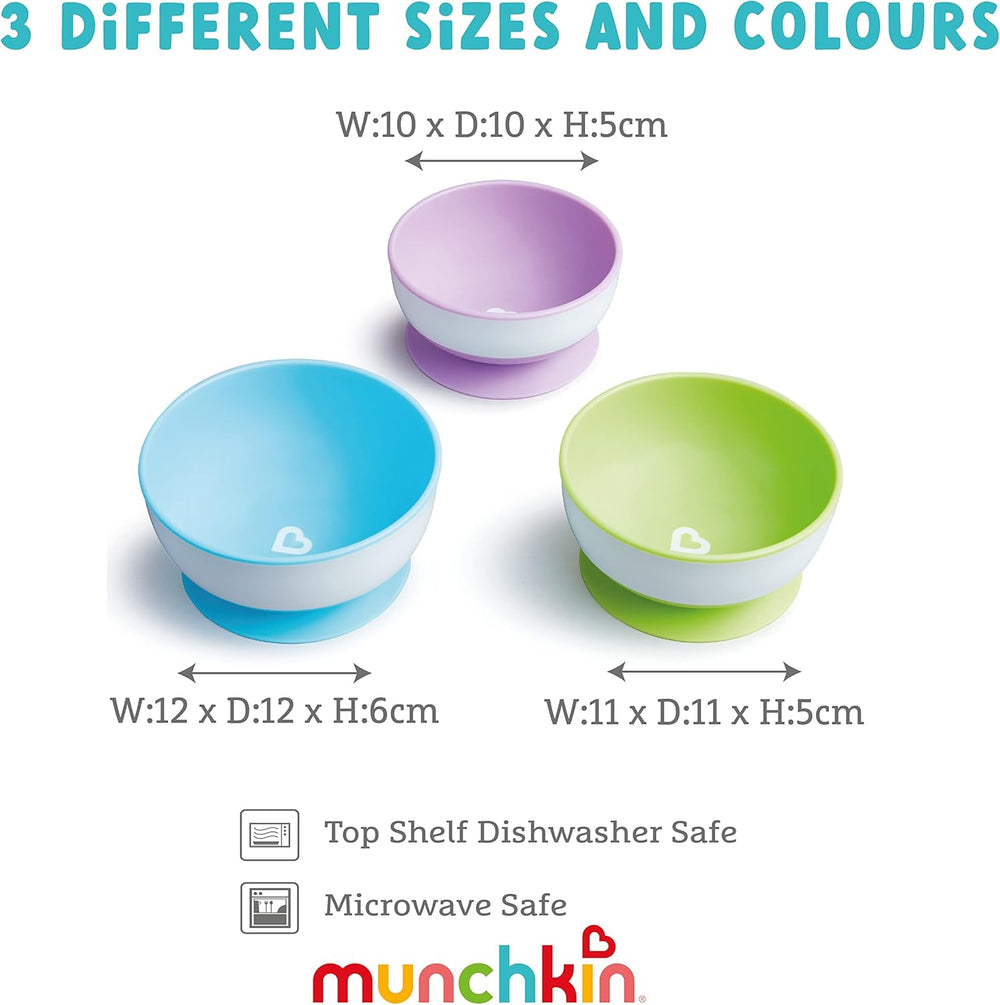 Munchkin Super Suction Bowl Set, Spill-Proof Feeding Bowls