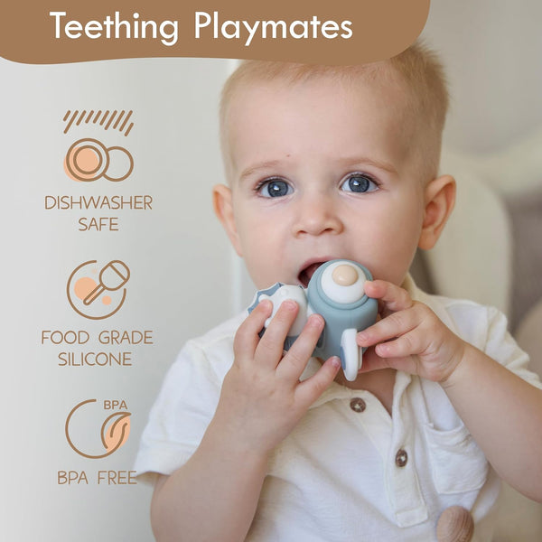 Bunny Silicone Baby Stacking Toy – 7 Piece Montessori Teething