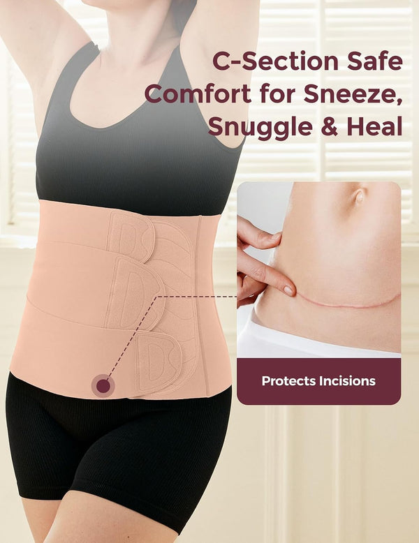 Momcozy Ergowrap Postpartum Abdominal Belt – 3D Compression &amp; Back Suppor