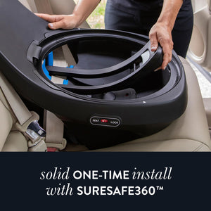 Evenflo® Revolve360™ Slim 2-in-1 Rotational Car Seat with SensorSafe™ obsidian black