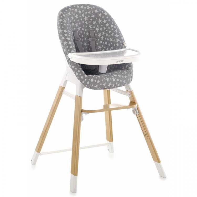 Jane Evolutionary wooden high chair- Grey Stars