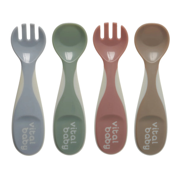 Vital Baby Natural Chunky Cutlery Set 4-Pack Eco-Friendly