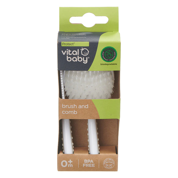 Vital Baby Protect Brush & Comb Set Soft Bristles Eco-Friendly
