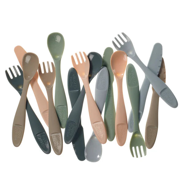 Vital Baby Perfectly Simple Toddler Cutlery Set | BPA-Free Fork, Spoon & Knife Set
