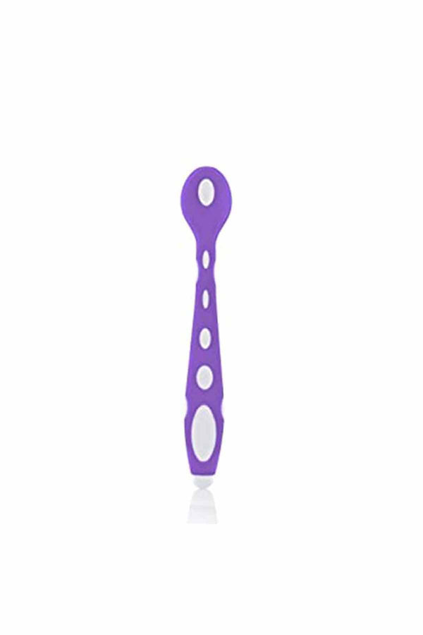 Babyjem Soft Tip Spoon Pink Purple Silicone Feeding Utensil