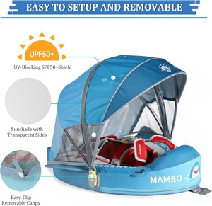 Mambobaby Non-Inflatable Chest Baby Float with Canopy - Shark