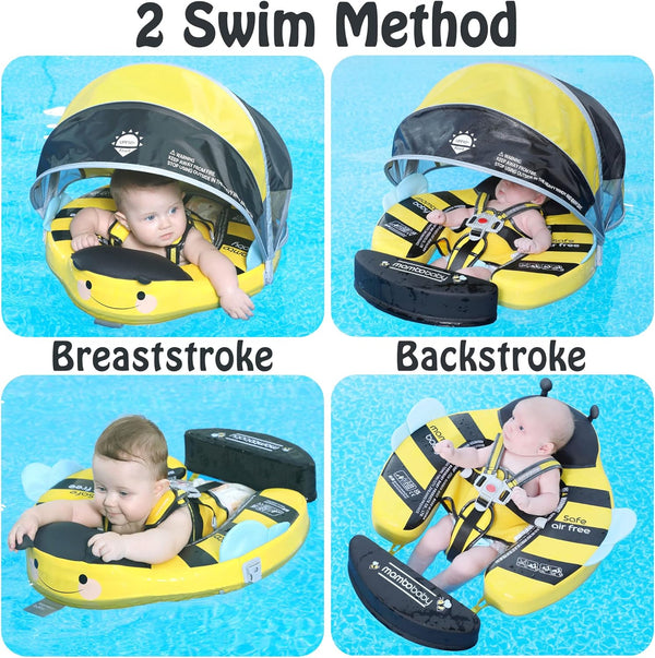Mambobaby Non-Inflatable Chest Baby Float with Canopy - Bee