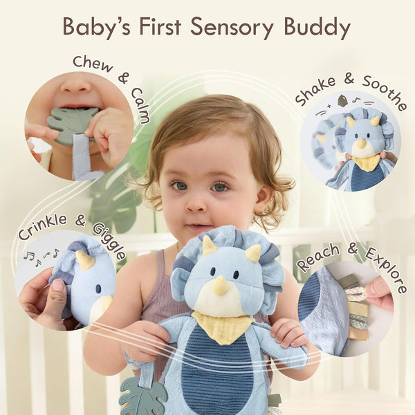 Moonkie Dino Baby Lovey  - Security Blanket & Sensory Toy