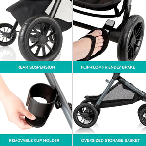 Evenflo® Pivot Xpand™ Modular Travel System with LiteMax™ Infant Car Seat – Ayrshire Black