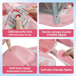 Mambobaby Non-Inflatable Chest Baby Float with Canopy - Butterfly