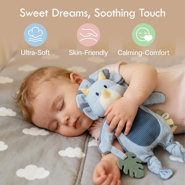 Moonkie Dino Baby Lovey  - Security Blanket & Sensory Toy