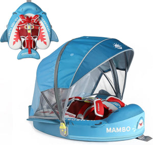 Mambobaby Non-Inflatable Chest Baby Float with Canopy - Shark