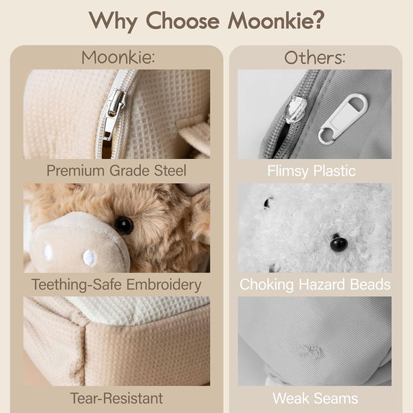 Moonkie Hug & Go Toddler Plush Backpack Highland Cow