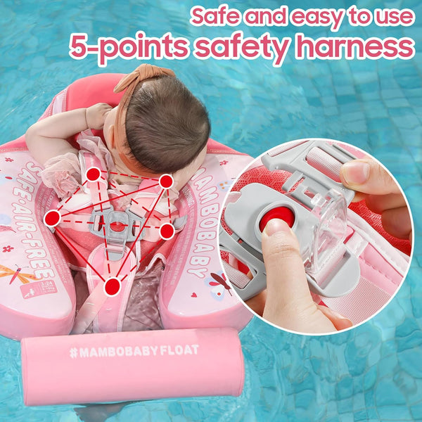 Mambobaby Non-Inflatable Chest Baby Float with Canopy - Butterfly