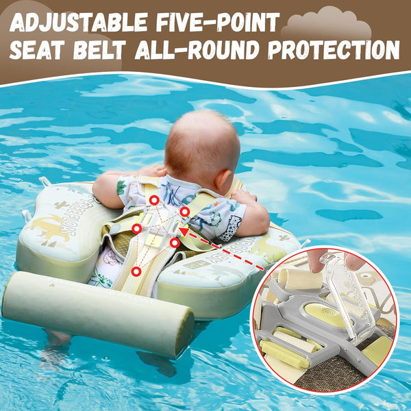 Mambobaby Non-Inflatable Chest Baby Float with Canopy - Dinosaur