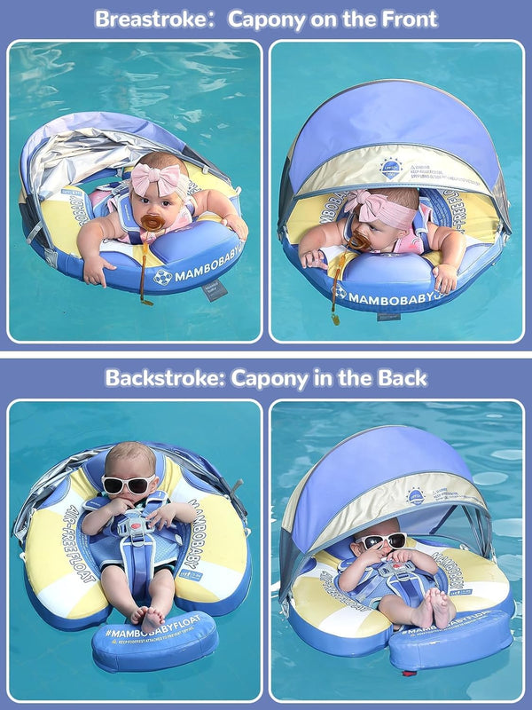 Mambobaby Non-Inflatable Baby Float with Canopy & Tail - Ladybug