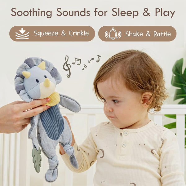 Moonkie Dino Baby Lovey  - Security Blanket & Sensory Toy