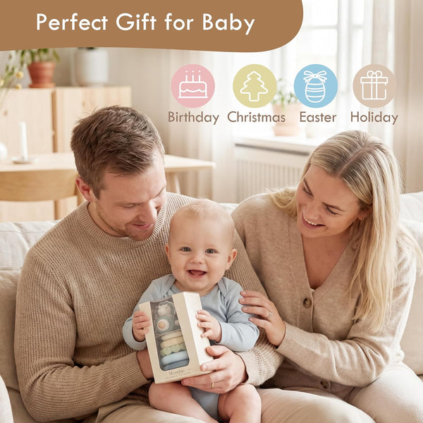 Moonkie Dinosaur Baby Stacking Toy – 7-Piece Silicone Rings (6M+)