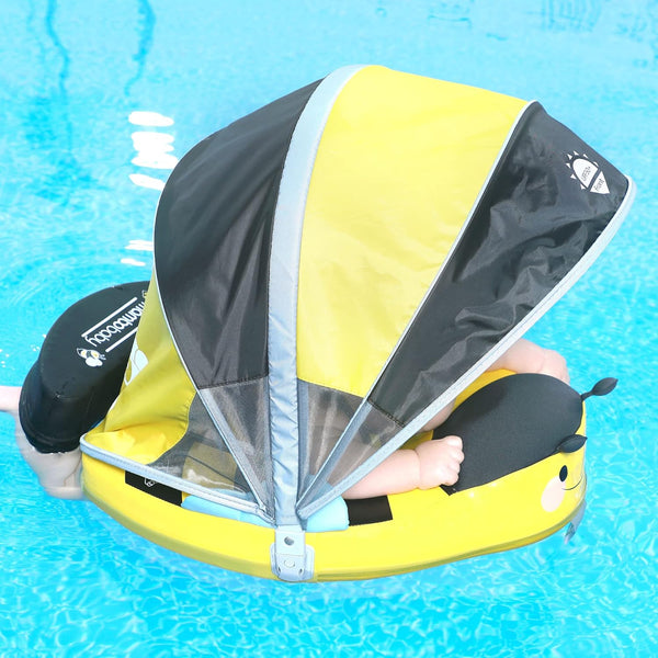 Mambobaby Non-Inflatable Chest Baby Float with Canopy - Bee