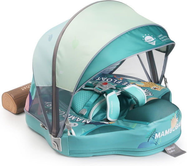 Mambobaby Non-Inflatable Chest Baby Float with Canopy - Tropical