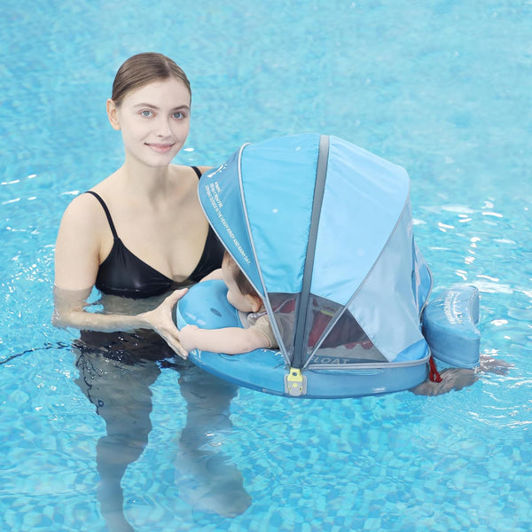 Mambobaby Non-Inflatable Chest Baby Float with Canopy - Shark