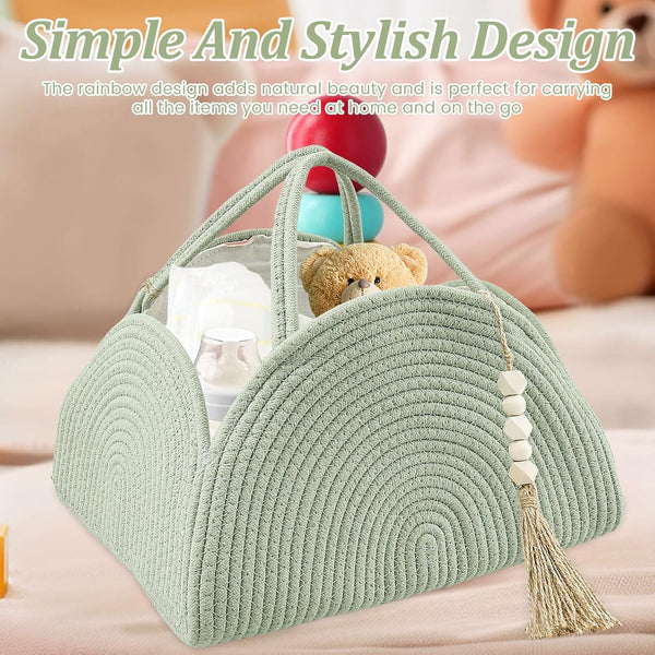 Little Baby Diaper Caddy Basket - Rainbow Beige