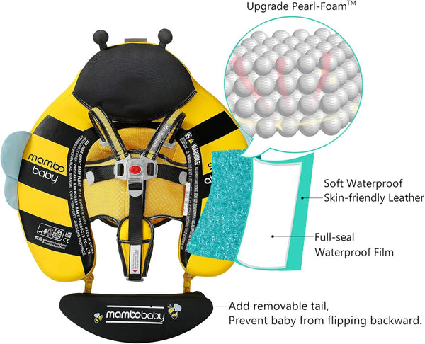Mambobaby Non-Inflatable Chest Baby Float with Canopy - Bee