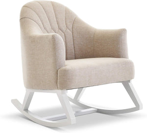 Miila Rocking Sofa Oatmeal Beige Wooden Glider Chair