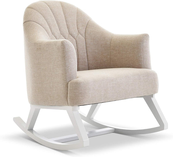 Miila Rocking Sofa Oatmeal Beige Wooden Glider Chair