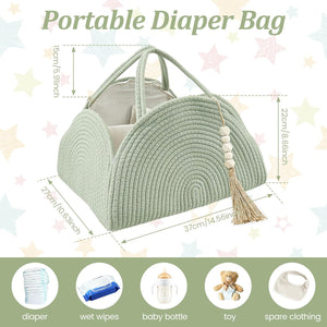 Little Baby Diaper Caddy Basket - Rainbow Beige