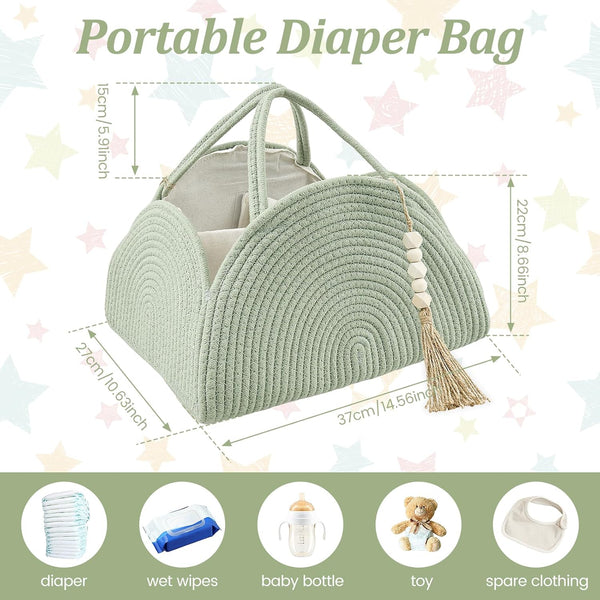 Little Baby Diaper Caddy Basket - Rainbow Beige