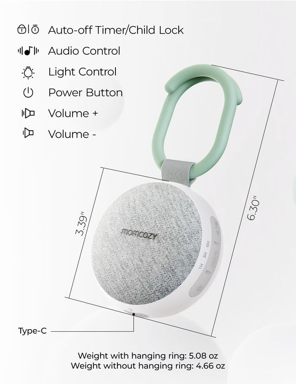 Momcozy Portable Sound Machine with Night Light –