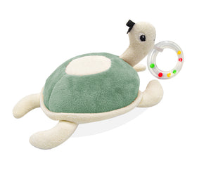 Babyjem Soft Baby Turtle Rattle Toy Mint Color