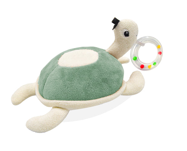 Babyjem Soft Baby Turtle Rattle Toy Mint Color