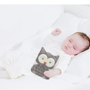 Babyjem Cherry Seeds Filled Velvet Colic Pillow / Owl / Grey