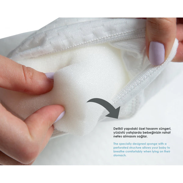 Babyjem Eco Reflux Pillow White Anti-Roll Cotton