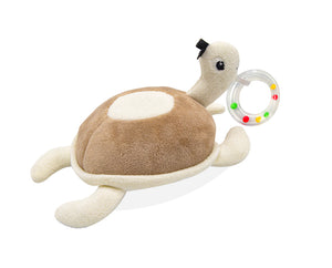Babyjem Soft Baby Turtle Rattle Toy Brown, Plush Sound Toy