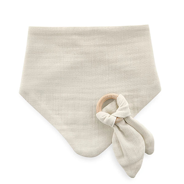 Babyjem Muslin Bib With Teether, Bandana Style