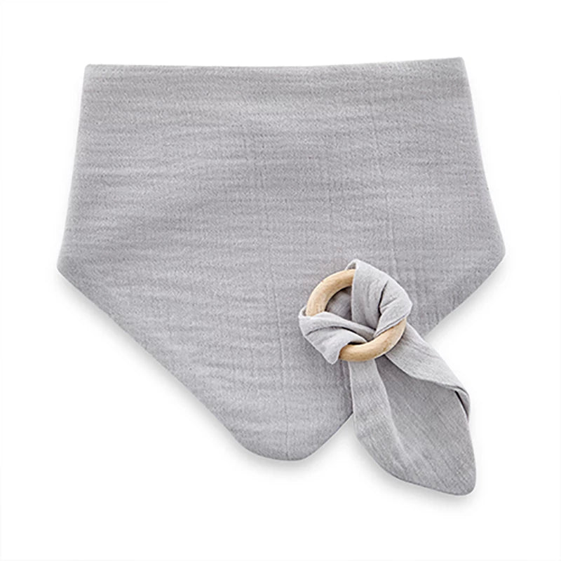 Babyjem Muslin Bib With Teether, Bandana Style