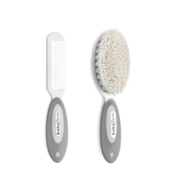 Babyjem Brush Comb Set Naturel Grey Gentle Grooming