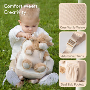 Moonkie Hug & Go Toddler Plush Backpack Highland Cow