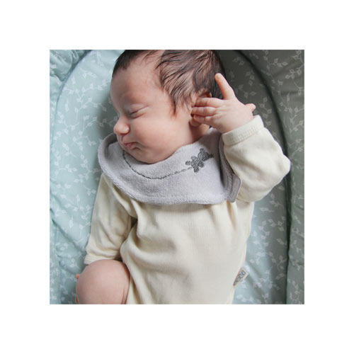 Babyjem Towel Saliva Bib Grey Soft Cotton Newborn Bib