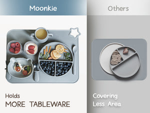 Moonkie Silicone Placemats for Baby & Kids – Non-Slip, Stain-Resistant (2-Pack)
