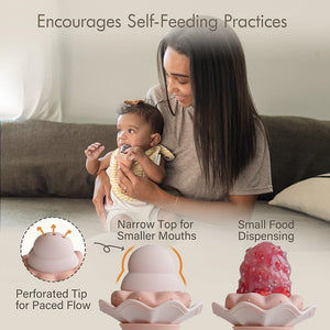 Moonkie Silicone Baby Fruit Feeder with Freezer Tray – (2-Pack, 4M+)