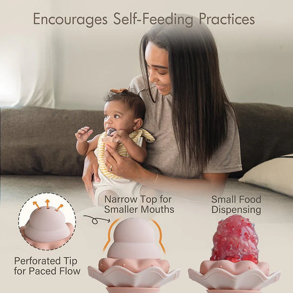 Moonkie Silicone Baby Fruit Feeder with Freezer Tray – (2-Pack, 4M+)