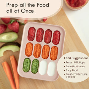 Moonkie Silicone Baby Fruit Feeder with Freezer Tray – (2-Pack, 4M+)