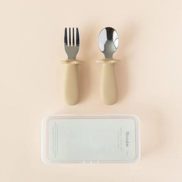 Moonkie Baby Stainless Steel Spoon & Fork Set