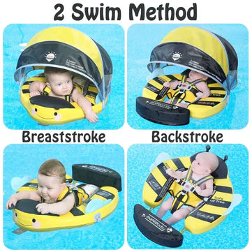 Mambobaby Non-Inflatable Chest Baby Float with Canopy -Panda