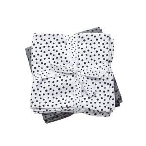 Done By Deer Burp Cloth 2 Pack Happy Dots Grey White